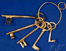bunch of gold coloured keys